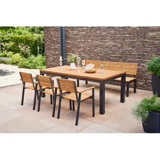 Siena Garden Bozen Gartentisch 220 x 100 x 76 cm Beige/Braun/Grau