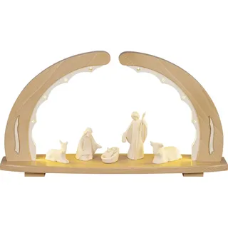Schwibbogen Christi Geburt mit LED-Licht 56,5x31x12cm Geburtsszene Maria Josef