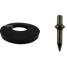 ULITH Montagelochband, Lochband 19mm x 10m, kunststoffummantelt, schwarz & Don Quichotte 950892 Fixpin Gehärtet Glatter Schaft, Durchmesser 4 mm, Länge 18 mm (1x 200er Pack)