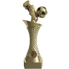 Larius Group Fußball Pokal mit Wunschtext Extra Groß (270mm, 430gr.) mit/ohne Wunschgravur, Trophäe Ehrenpreis Goldener Schuh 1 Platz (ohne Wunschtext)