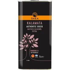 Gaea Kalamata DOP Natives Olivenöl Extra - 5L Kanister – Aus Koroneiki-Oliven | Würzig & Aromatisch | Ideal für Salat, Brot, Fleisch & Gemüse | Handernte & Kaltextraktion | Mit praktischem Ausgießer