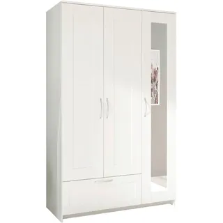 SchlafKONTOR Drehtürenschrank Lepini 117 x 191 x 50 cm Weiß