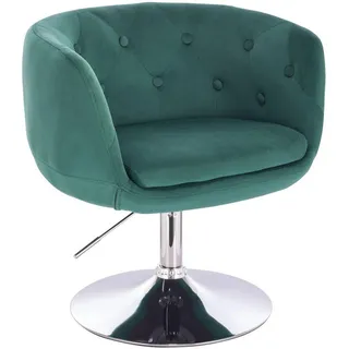 Svita Cocktailsessel Panama Samt Dunkelgrün , Grün , Textil , Rund , 55x78x61 cm , Wohnzimmer, Sessel, Polstersessel