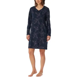 Uncover by Schiesser Damen Langarm-Nachtwäsche Nachthemd, Nachtblau_182851, 46