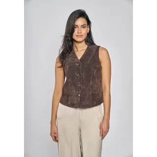 Lederweste FREAKY NATION "Lederweste-FN", Damen, Gr. S (36), braun, Oberstoff: 100% Leder. Futter: 100% Baumwolle, Westen Lederweste