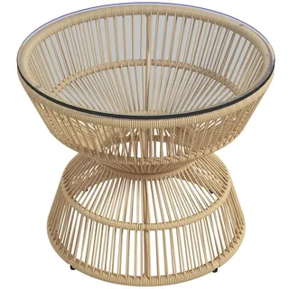 Outsunny Beistelltisch Ø 60 x 50 cm Naturholz/Braun