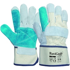 Ruvigrab - Amerikanischer Handschuh aus Spaltleder verstärkt | Schwere Arbeit | Kaktushandschuhe | Gartenhandschuhe | Handschuhe für Mechaniker, Bau, Landwirtschaft | Arbeitshandschuh für Damen und
