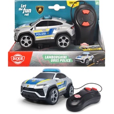 Dickie Toys - Polizeiauto Lamborghini Urus - 13 cm mit Kabelfernsteuerung, ferngesteuertes Polizei-Spielzeugauto mit Blaulicht & Batterien,für Kinder ab 3 Jahren, Mehrfarbig, 203712023
