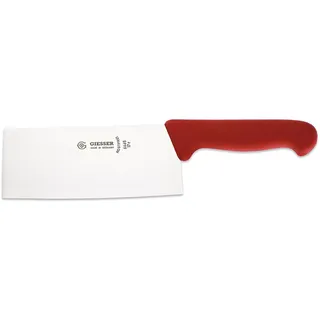 Giesser seit 1776 - Made in Germany - Chinesisches Kochmesser rot, Basic Red, Klinge 17 cm, rutschfest, Hackmesser spülmaschinenfest, rostfrei
