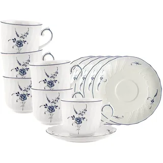 Villeroy & Boch Frühstückstassen 0,24 l Weiß/Blau 6 St.