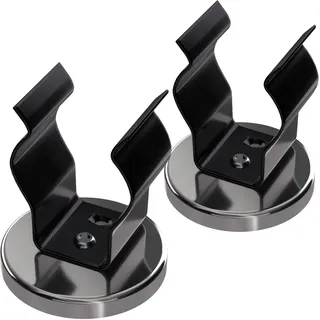 Master Magnetics Keramik-Magnet mit runder Basis mit schwarzer Federklemme, robuste starke Magnete, je 15,9 kg Zugkraft, vernickelt, 5,2 cm Durchmesser, 5,6 cm Höhe, 2 Stück