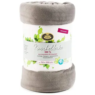 Gözze Recycelte Wohn- und Kuscheldecke aus PET-Flaschen, 150 x 200 cm, Anthrazit, 40143-91-150200