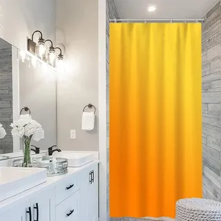 Uiiooazy Duschvorhang Schmal 90x180cm, Duschvorhang Anti Schimmel Orange Gradient Gelb Herbst Modern Klein Duschvorhänge Stoff Waschbar Wasserdicht Polyester Bad Vorhang mit 6 Haken für Badezimmer