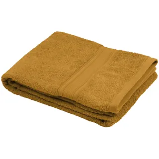 Stof Badetuch, Größe 50 x 90 cm, 100% Bio-Baumwolle, Farbe: Curry, Modell Lagune, Badetuch, waschbar bei 40 °C, außergewöhnliche Qualität