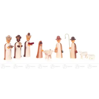 Krippefiguren natur Krippenzubehör 9 Stück 2,5x6x1,5 cm Krippensatz figuren