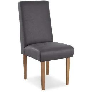 CAVADORE Esszimmerstuhl Kira, Polsterstuhl für Küche, Esszimmer oder Wohnküche in Büffellederoptik, Passend zur Küchengarnitur Kira, 48 x 103 x 62, Mikrofaser: grau