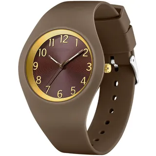 Damen-Armbanduhren, wasserdichte Uhren für Damen, Sportuhren, Damenuhr mit großem Zifferblatt und weichem Silikonband, einfache Uhr für Teenager, Krankenschwesteruhr (Kaffee)