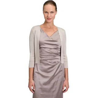Vera Mont Damen Strickbolero ohne Verschluss M, Silver/Beige