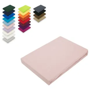 EXKLUSIV HEIMTEXTIL Spannbettlaken Jersey-Baumwolle 90 x 100 - 100 x 200 cm Rosa