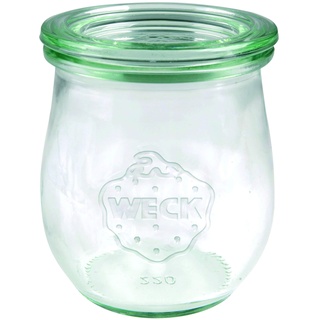 WECK Gläser Tulpenform #762 220 ml (12 Stück, inkl. Klammern + Gummis, Deckel ø 60 mm, Einmachgläser, Dessertgläser, Marmeladengläser) 58307