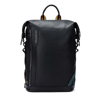 SCHARLAU Slackline RONJA Leder Rucksack für 13" Laptopfach Black