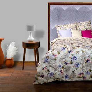 FLEURESSE Mako-Satin Paisley Beige 155 x 220 cm + 2 x 80 x 80 cm