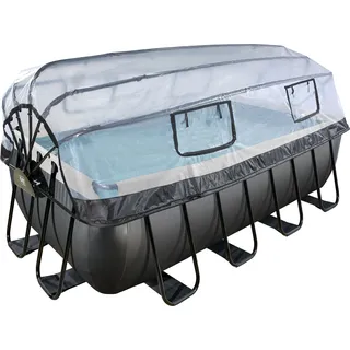 EXIT TOYS Exit Black Leather Pool 400 x 200 x 122 cm inkl. Sandfilteranlage, Abdeckplane, Poolleiter, Reparaturset