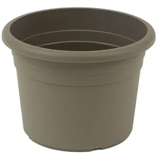 greemotion Pflanzkübel Fiona, UV-Beständiger Blumentopf aus Kunststoff, Pflanzgefäß mit Bodenlöchern, Volumen ca. 61 l, ca. Ø 60 x H 42,5 cm, Taupe
