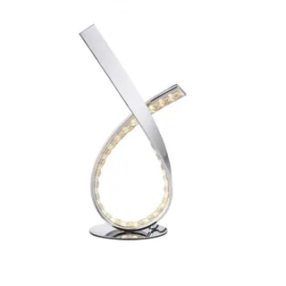 LED Tischlampe Metall in Chrom Wohnzimmer 38,5 cm 11 W Tischleuchte warmweiß