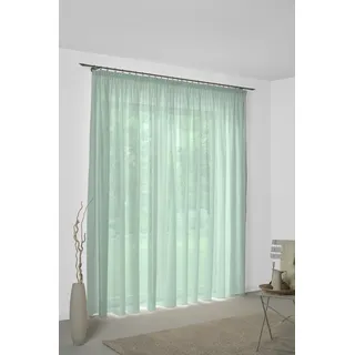 Vorhang WIRTH "Sunday" Gr. 1, grün (mint), B:141cm H:145cm, Jacquard, Baumwolle, Polyester, Gardinen, Vorhang, nach Maß
