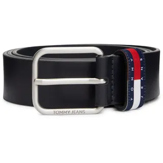 Ledergürtel TOMMY JEANS "TJM RYAN 3.5 cm breit", Herren, Gr. 110, schwarz night navy, Rindsleder, Gürtel Ledergürtel, mit Logo auf Gürtelschlaufe