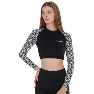 Fundango Amelia Surf Damen-rashguard Mit Langen Ärmeln - Jet Black - XL