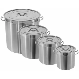Gastronomie Kochtopf XXL aus Edelstahl in 5 Größen 20l, 30l, 45l, 70l, 90l auswählbar (30L = 35x35cm)