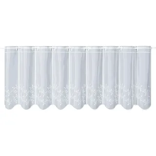 Gerster Scheibengardine »TWINE« Durchzuglöcher 1 Stk. tlg. Hochwertiger Voile bestickt Blumenranken, weiß