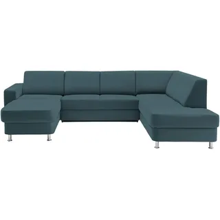 Xora Wohnlandschaft , Türkis, Petrol , Textil , Uni , U-Form , 301x198 cm , Goldenes M , Typenauswahl, Bettkasten erhältlich, Fußauswahl, Stoffauswahl, Relaxfunktion, seitenverkehrt erhältlich, Bettfunktion erhältlich, Hocker erhältlich , Wohnzimmer, Sofas & Couches, Wohnlandschaften, Wohnlandschaften in U-Form