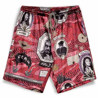 Grimey Supastar Satin Kurze Hose - Red - 2XL