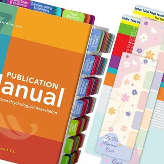 Registerkarten für das APA Publication Manual 7. Auflage, Buchregister der American Psychological Association (Buch nicht im Lieferumfang enthalten), 82 bedruckte Tabs für jedes Kapitel, laminiert und