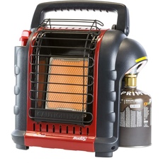 Mr Heater Tragbarer Gasheizer MH9BDF - Gasheizung mit Gasflasche - Gasheizstrahler - Räume bis zu 26M2 - Geeignet für Propan G31 und Butan/Propan G30+31 Patronen - Schwarz/Rot