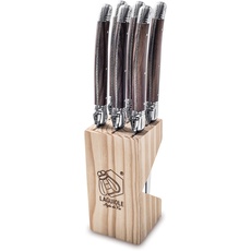 Laguiole Style de Vie Steakmesser Premium Line, 1,8mm Dicke, 6-teilig, Holzfarbe