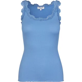 rosemunde Tanktop »Babette Silk Top« Vintage-Spitzenbesatz, breite Träger, feminin, bequem, Seidenmix, blau