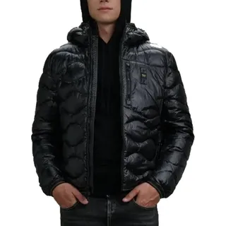 BLAUER Herrenjacke Schwarz WAVE mit origineller Steppung, leicht und warm - Schwarz