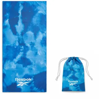 Reebok Mikrofaser Handtuch Strandtuch 90x180 cm | Sandfrei Schnelltrocknend Leicht Kompakt mit Tasche | Reisehandtuch Fitness Handtuch | Strandhandtuch Mikrofaser Navy Blau Cloud Print