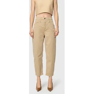 Stoffhose MAC "BORA 2.3 zip", Damen, Gr. 34, N-Gr, golden terra antique, Web, Obermaterial: 96% Baumwolle, 4% Elasthan, unifarben, normal lang, Hosen Stoffhose, mit Stretch