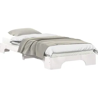 vidaXL Bettrahmen Weiß 100 x 220 cm Massives Kiefernholz - Weiß