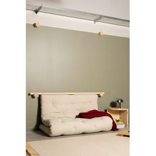 Karup Design Schlafsofa "Hooked Sofa Bed / Sleeper Chair – Sitz- oder Schlafplatz, platzsparend" Futonmatratze inkl. Halterungsset aus FSC-zertifiziertem Massivholz, seaweed