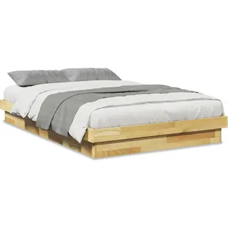 vidaXL Massivholzbett ohne Matratze 120x200 cm Eichenholz - Braun