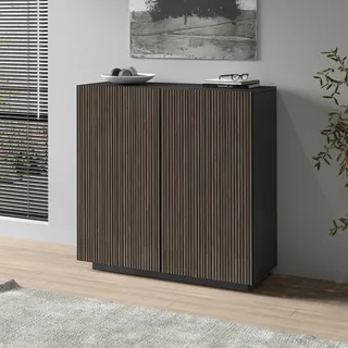 Home Affaire Highboard Vega 120 x 126 x 43 cm Schwarz / Grau
