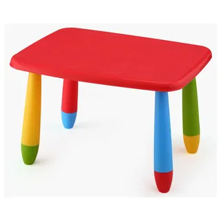 Aranaz Kindertisch, rechteckig, rot, multifunktional, modernes Design, 72,5 x 57 x 47 cm, aus Kunststoff, robust, für Garten oder Terrasse
