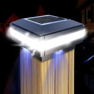 Solar Pfostenkappen Licht, Solarlampe Außen Zaunpfosten Lampe Säulenlampe Landschaft IP65 Wasserdicht für hölzerne Pfosten, Plattform, Patio, Zaun beleuchtung(1 Stück)