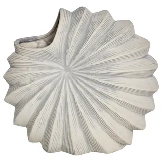 Beliani Blumenvase Steinzeug weiß Scup , Weiß , Keramik , Mode , 28 cm , Dekoration, Vasen, Keramikvasen